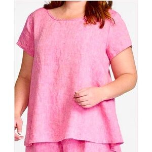 Flax Linen Short Sleeve Top